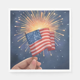 Amerikansk flagg patriotiska parti pappersservett