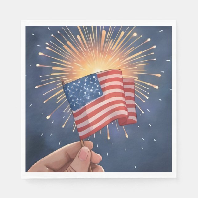 Amerikansk flagg patriotiska parti pappersservett (Framsidan)