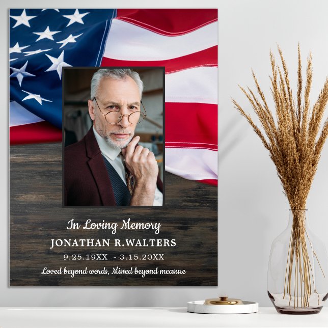 Amerikansk flagg Patriotiskt minnesfoto Begravning Poster (Skapare uppladdad)