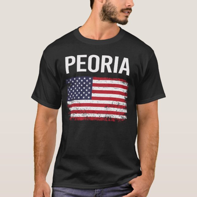 Amerikansk flagg Peoria T Shirt (Framsida)
