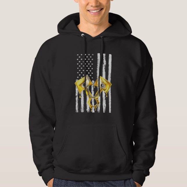Amerikansk flagg piston muskelbil 10 hoodie (Framsida)