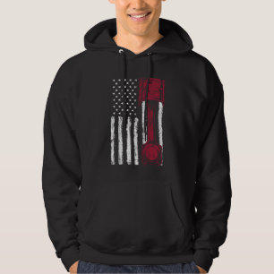 Amerikansk flagg piston muskelbil hoodie