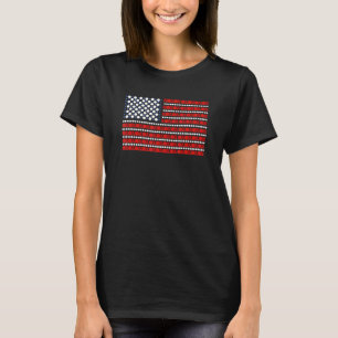 Amerikansk flagg polka prick patriotisk USA intern T Shirt