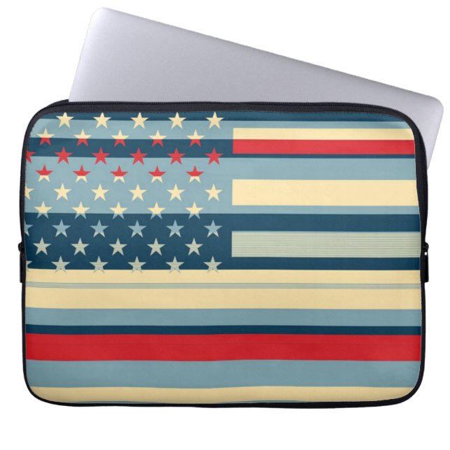Amerikansk flagg Pop Art 5 Laptop Sleeve (Framsidan)
