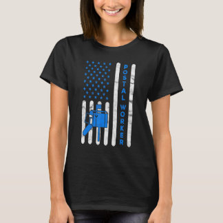 Amerikansk flagg postarbetare leverans brevbärare t shirt