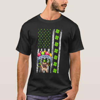Amerikansk flagg Pug Hund St Patricks Day T Shirt