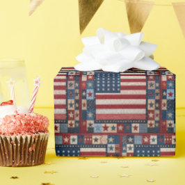 Amerikansk flagg quilt mönster presentpapper
