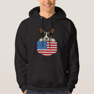 Amerikansk flagg Rått Terrier Hund I Ficka Hoodie
