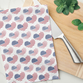 Amerikansk flagg red white blue patriotisk kökshandduk