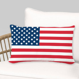 Amerikansk flagg Red White Blue Patriotisk Lumbarkudde