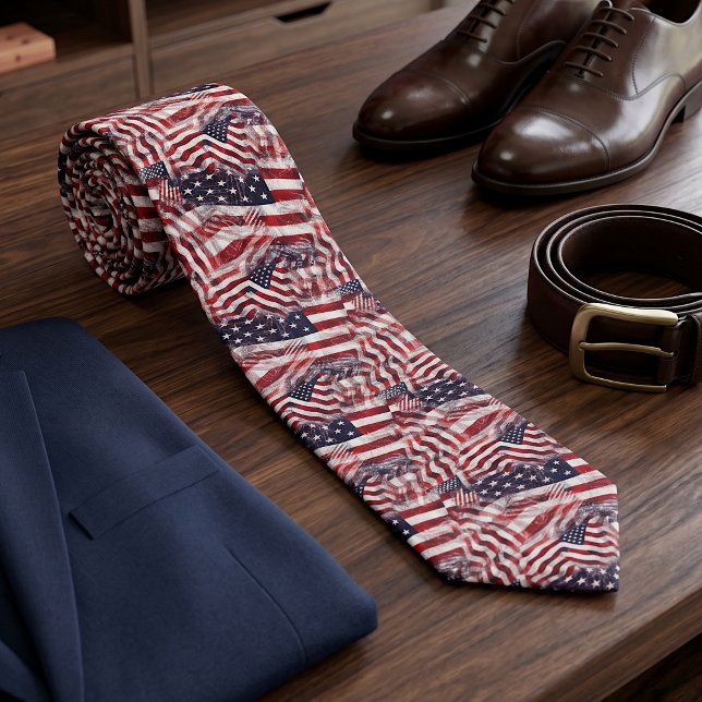 Amerikansk flagg red white blue ränder stjärnor mö slips (Skapare uppladdad)