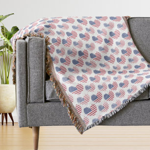 Amerikansk flagg röd vit blå patriotisk filt