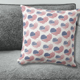 Amerikansk flagg röd vit blå patriotisk kudde