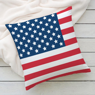 Amerikansk flagg röd vit blå patriotisk kudde