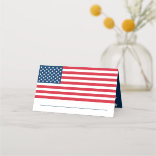 Amerikansk flagg röd vit blå USA bröllop Placeringskort