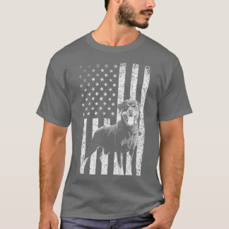 Amerikansk flagg Rottweiler hundälskare rolig 4:e T Shirt