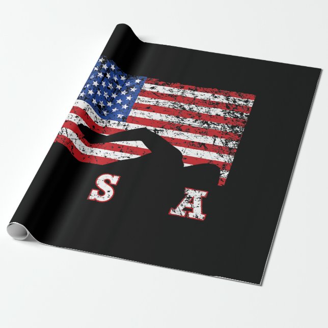 Amerikansk flagg Simning USA Present Simlag Premiu Presentpapper (Utrullad)