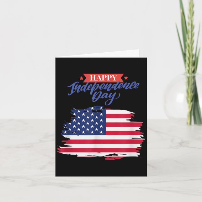 Amerikansk flagg självständighetsdag 4 juli glad kort (Framsida)