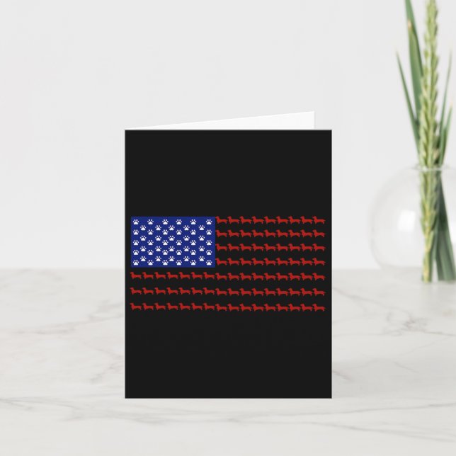 Amerikansk flagg självständighetsdag present kort (Framsida)
