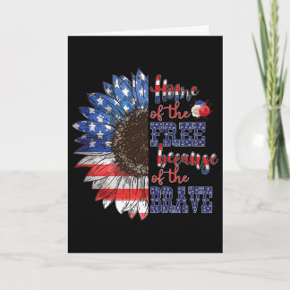 Amerikansk flagg solros patriotisk 4 juli grafik kort