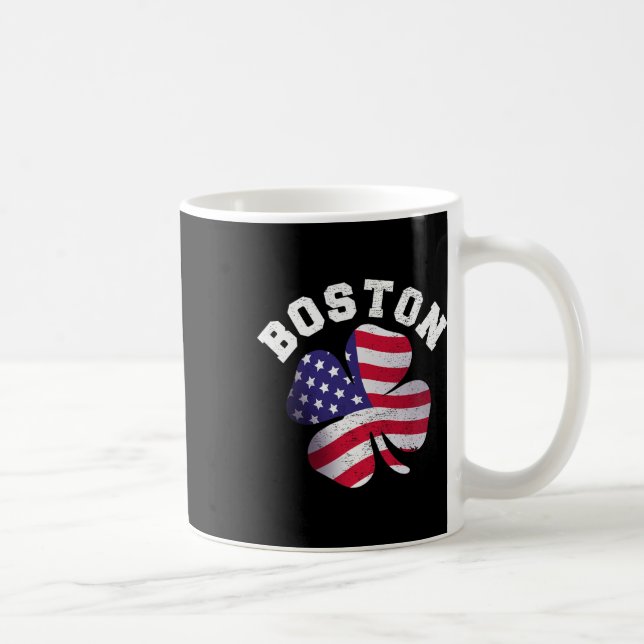 Amerikansk flagg St. Patricks Day Clic Boston Namn Kaffemugg (Höger)