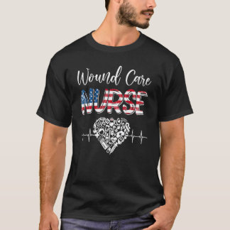 Amerikansk flagg Stetoskop Sårvård Sjuksköterska S T Shirt