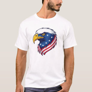 Amerikansk flagg T-shirt med vit huvad örn Patri
