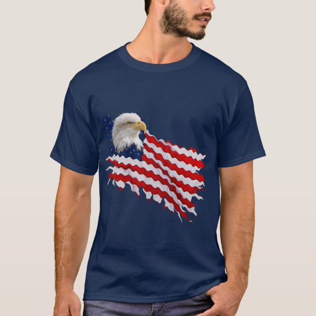 Amerikansk flagg T-shirt USA Amerikas förenta stat (Framsida)