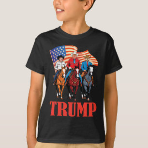 Amerikansk flagg Team Trump Cowboy Ridande Hästar T Shirt