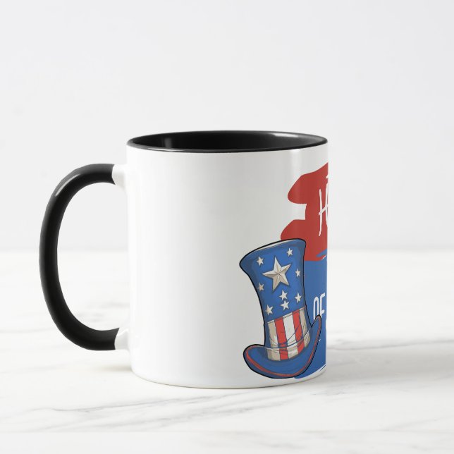Amerikansk flagg toppmössa med penseldrag design mugg (Vänster)