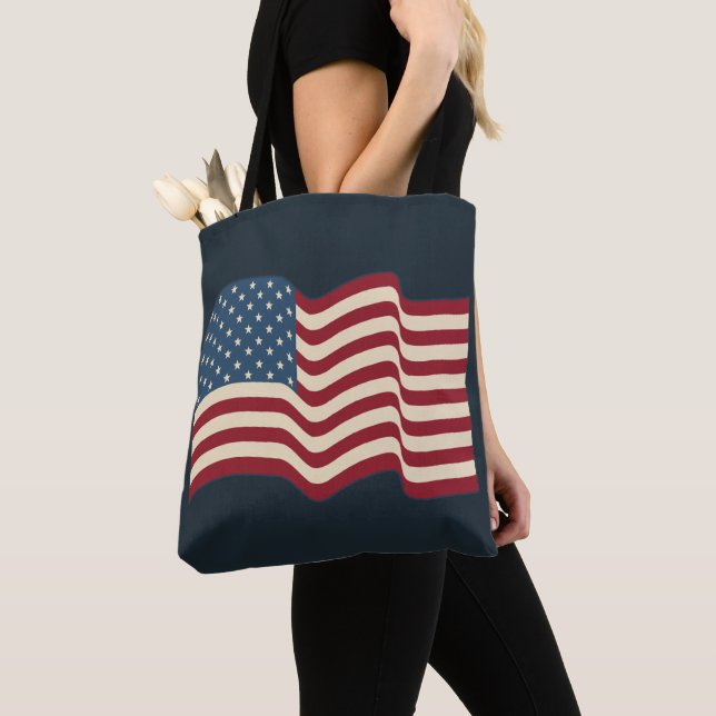 Amerikansk flagg Totebag Present Tygkasse (Närbild)