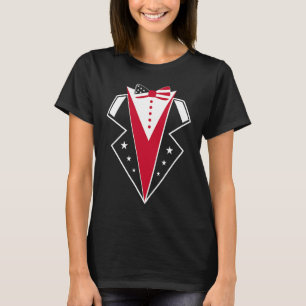 Amerikansk flagg Tuxedo Fjärde 4:e juli Amerikansk T Shirt