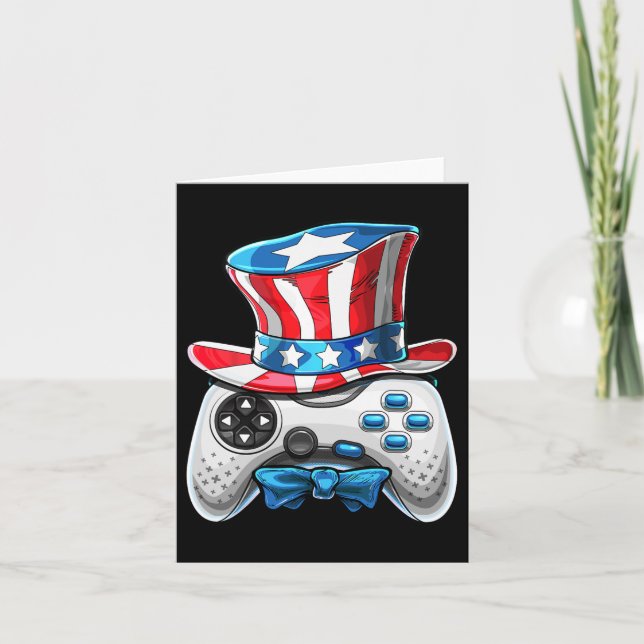 Amerikansk flagg Uncle Sam-spelare B av juli- vide Kort (Framsida)