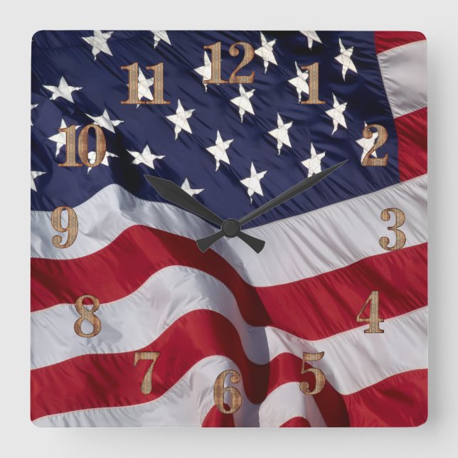 Amerikansk flagg väggklocka (Framsida)