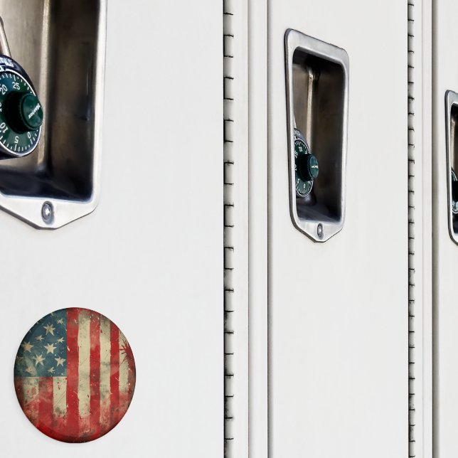 Amerikansk flagg vindsnurra rund magnet (In Situ (Locker))