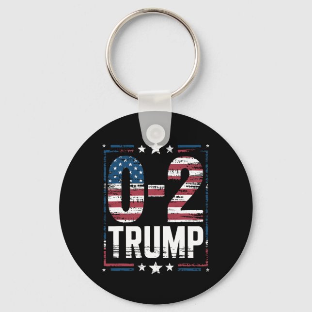 Amerikansk Flagga 0-2 Trump 2024 Nyckelring (Framsida)
