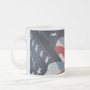Amerikansk Flagga 10 oz Frosted Glass Mugg
