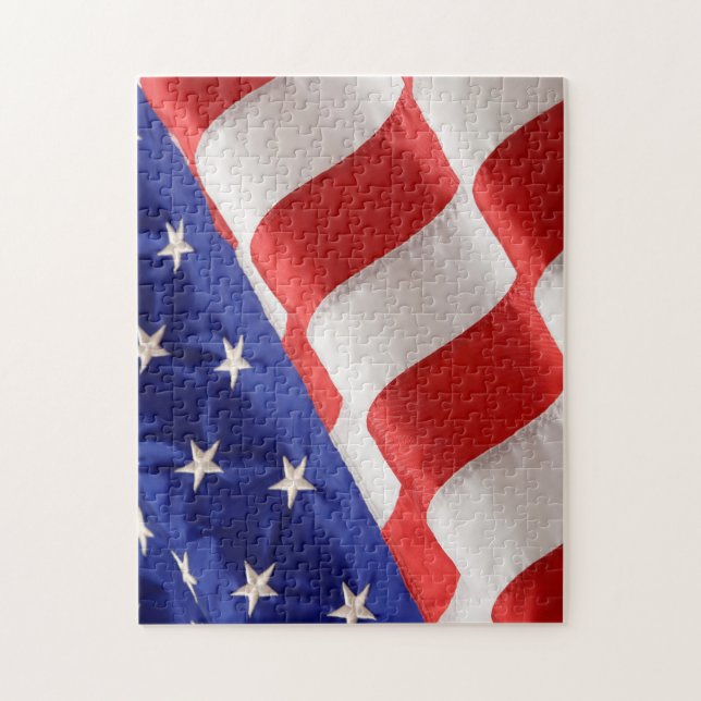 Amerikansk Flagga 11x14 Fotopussel med Gift box (Vertikal)