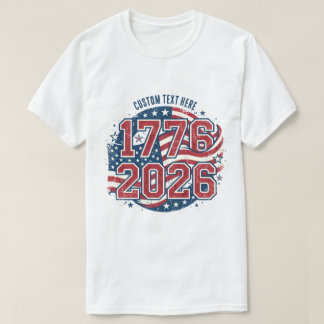 Amerikansk flagga 1776 2026 årsjubileum t shirt