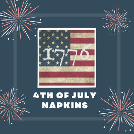 Amerikansk flagga 1776 Fjärde juli-fest Pappersservett