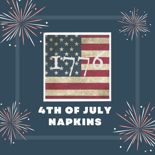 Amerikansk flagga 1776 Fjärde juli-fest Pappersservett (Skapare uppladdad)