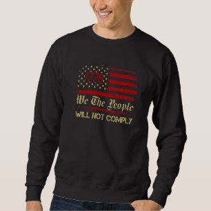 Amerikansk flagga 1776 flagga Vi folket Jag kommer Lång Ärmad Tröja