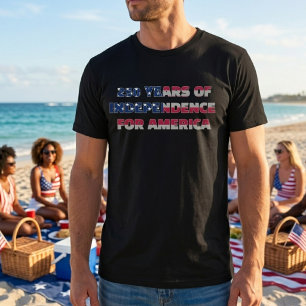 Amerikansk flagga 250 år av oberoende t shirt