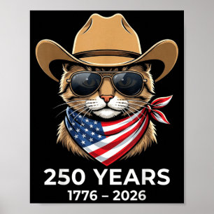Amerikansk flagga 250-årsjubileum USA-tröja katt 4 Poster