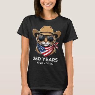 Amerikansk flagga 250-årsjubileum USA-tröja katt 4 T Shirt