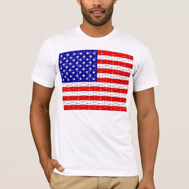 Amerikansk Flagga 2 T-shirt (Framsida)