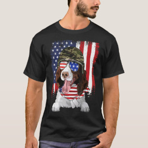 Amerikansk Flagga 4:e juli - engelska Springer spa T Shirt