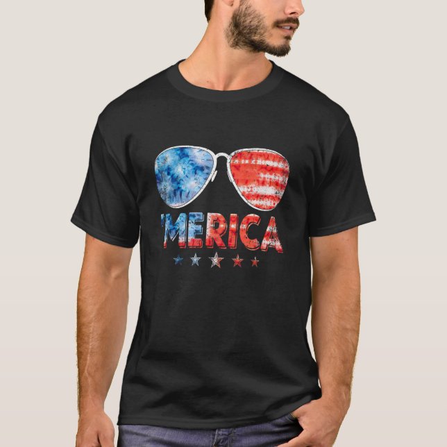 Amerikansk Flagga 4:e juli: familjen Merica Sungla T Shirt (Framsida)