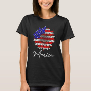 Amerikansk Flagga 4:e juli, fjärde solrossen T Shirt