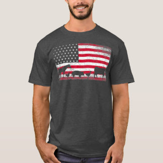 Amerikansk Flagga 4:e juli Kycklingshöna Gris T Shirt